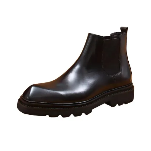 H2 Лицевая коровья кожа Винтаж Минималистский стиль Повседневная обувь Для мужчин Челси Мужской