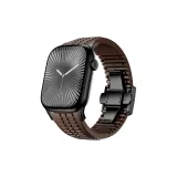 Коричневый ремешок, черный соединитель, черная застежка