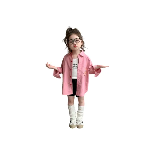 GOYN Повседневная рубашка осенний корейский стиль розовая детская