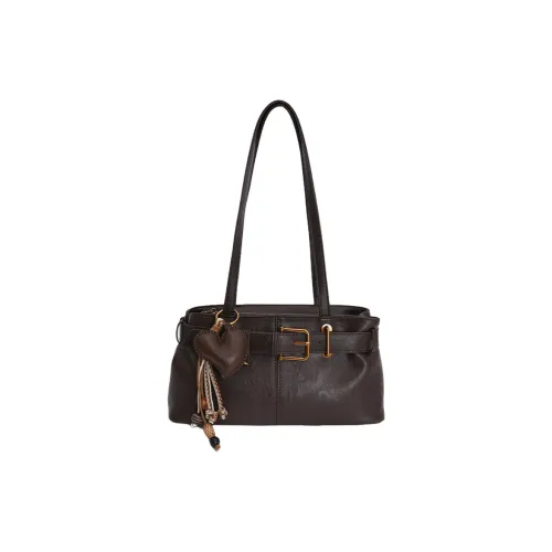 PINK·LAND ПУ (полиуретан) Сумка через плечо Женская Кофейно-коричневый Леопардовый принт Коричневый Черный