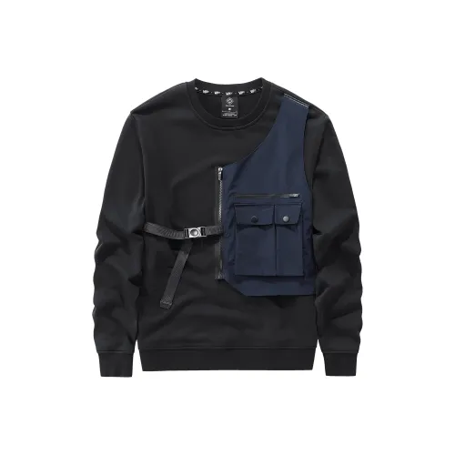 VIP Облегающий Mock Двухкомпонентный Длинный Рукав Т-Рубашка Мужская Черная