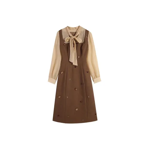 COVT Длинное платье с длинными рукавами женское