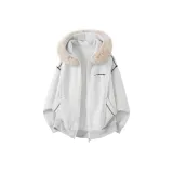 Белый, Фотиния, Серый (с флисовой подкладкой, съемный меховой воротник)