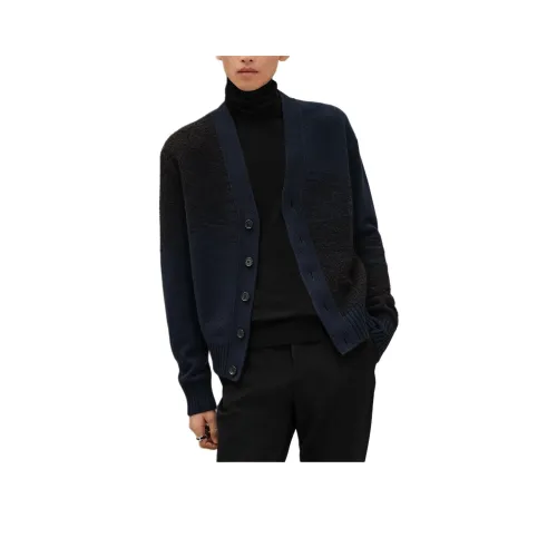 HERMES Морской синий Мужские свитеры