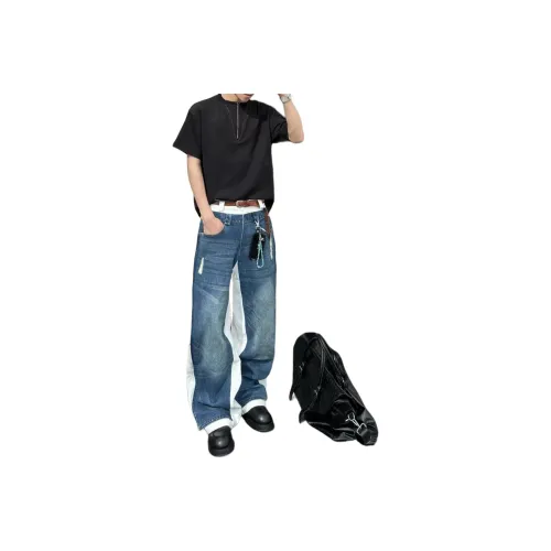 KAIZZGAO Синий Мужской Джинсы