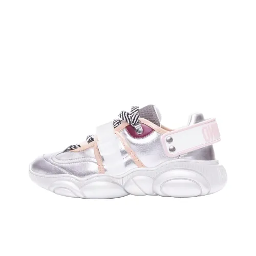 MOSCHINO Низкий топ Повседневная обувь Женская серебряная