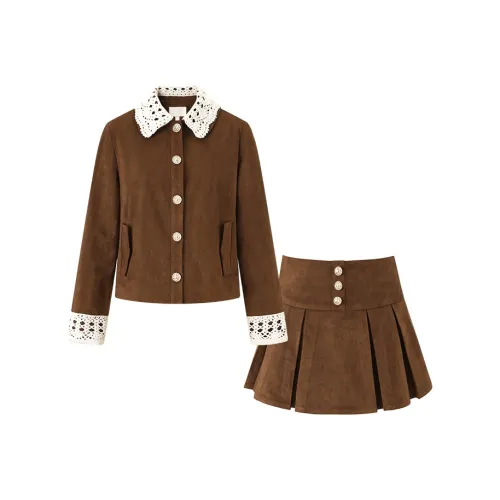 ACAINES Карамель Комплекты одежды Женские Юбка Комплекты