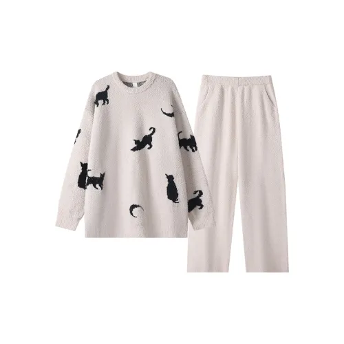 X QINGE Бежевый Абрикосовый Женский Пижамный Комплект