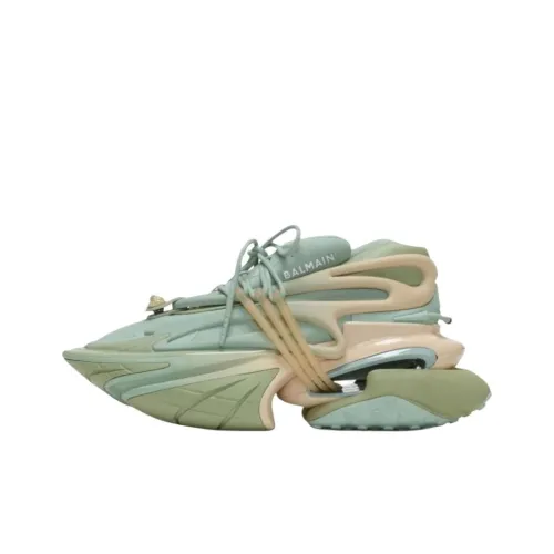 BALMAIN Unicorn Низкий Топ Повседневная Обувь Женская Зеленая