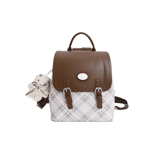 DIFFERENT FACES ПУ (полиуретан) Рюкзак Стандартный Женский Кофейный