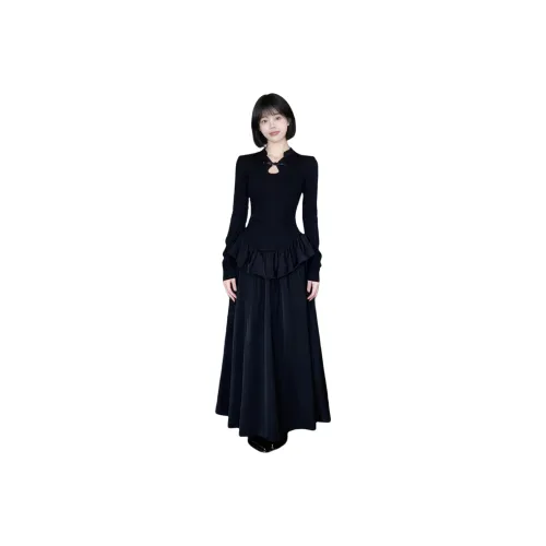 FINDSME GAGA Длинное платье с длинными рукавами женское