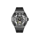 Чёрный корпус с чёрным циферблатом, чёрный ремешок