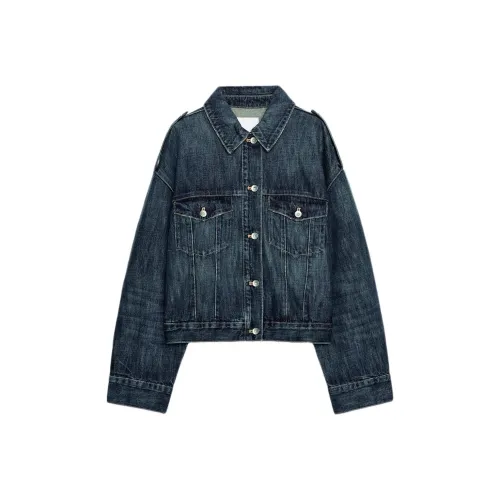 ZARA Collaboration Trf Морской синий Женские Джинсовые куртки