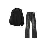 Комплект одежды (Черный топ + Черный низ)