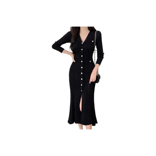 VINMUK Длинное платье с длинными рукавами женское