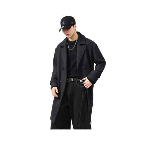 QIANJINNIU Серый Мужской Пальто