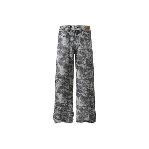 SAME FLOW Gray Apricot Unisex Casual Pants SAME FLOW Серый Абрикос Унисекс Повседневные Штаны
