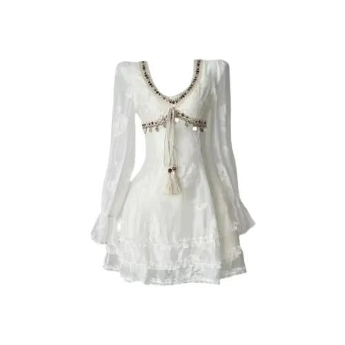 EMDPN Платье Женское Длинное с Длинными Рукавами