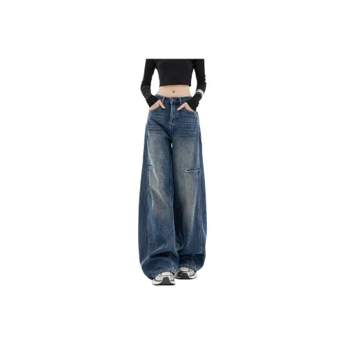 FUNST Винтажные синие женские джинсы