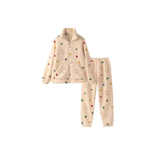 UYH Разноцветные точки Кролик Топ+брюки Женские Пижамные комплекты