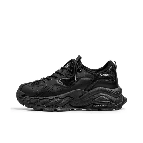 SHUPATE Модный тренд визуально увеличивает рост устойчивый к истиранию низкий топ кроссовки с толстой подошвой мужские черные