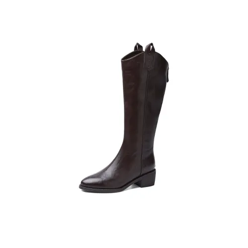 PT'SON Женские высокие сапоги на каблуке 5 см