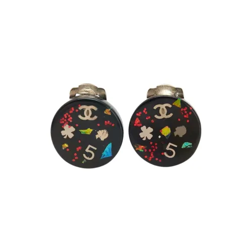 CHANEL Plastic Серьги Унисекс Black