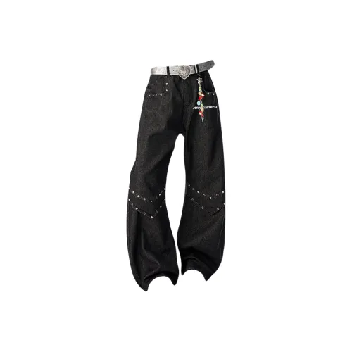 MUSCLETECH Оригинальный Черный Деним Унисекс Джинсы