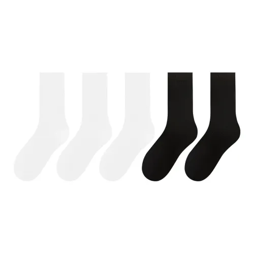 MADALLO [5 пар] 3 Белых + 2 Черных Женские носки MID до икры