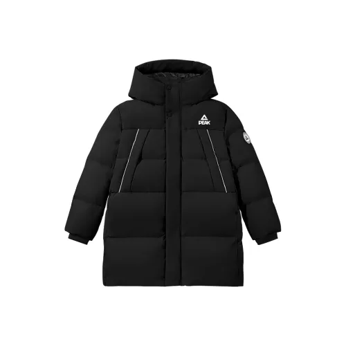 PEAK Черный PK Чисто белый Логотип K+PK Черный Силикон Наклеенный K Kids Пуховые куртки