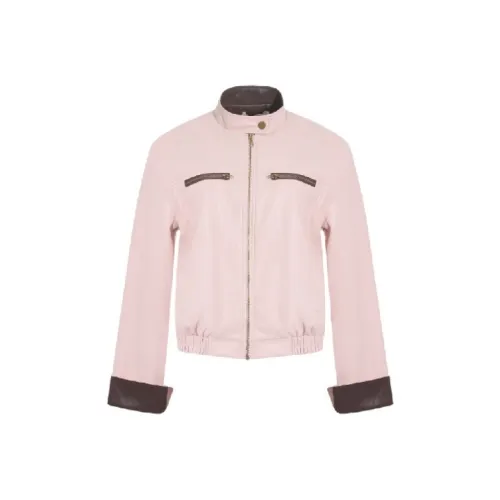 MIMOSA CHUR Pink Leather Пальто Женские Куртки