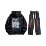 Set (Black Fleece-Lined + Black Jeans)  
Комплект (Черный с флисовой подкладкой + Черные джинсы)