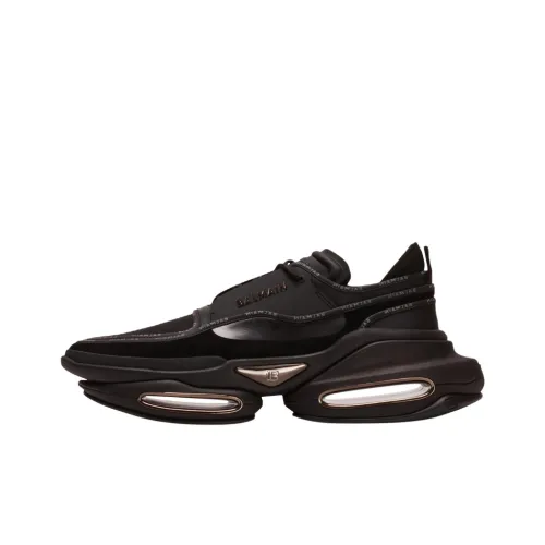 BALMAIN B Смелый Амортизация Износостойкий Низкий Топ Толстая Подошва Кроссовки Мужские Черные