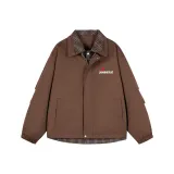 Темно-коричневый, амбра, утолщенный и с флисовой подкладкой (кофейная клетка)