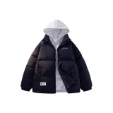 Темно-синий, синий, одиночный хлопковый пуховик