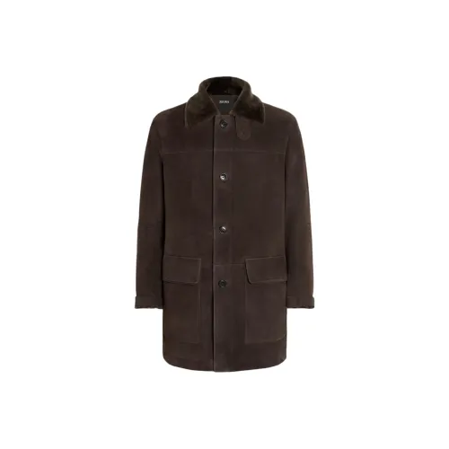 Ermenegildo Zegna Мужское пальто коричневого цвета