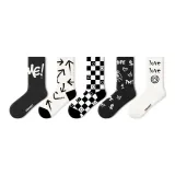 Чёрный Белый Граффити-5 Упаковка [10A Антибактериальный, Новый Дизайн]