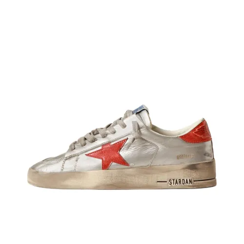 Golden Goose Stardan Низкие Кроссовки для скейтбординга Женские Серебряные Потертый