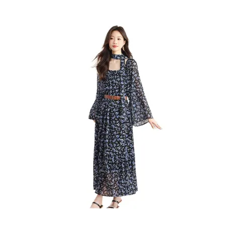 Kangaroo Длинное платье с длинными рукавами для женщин