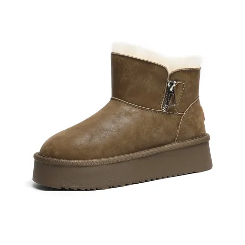 В Теплоизоляционный Износостойкий Водонепроницаемый Противоскользящий 11 см Снежные Ботинки Женские