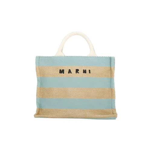 MARNI Cotton Тоут Сумка Женская Коричневая и Циановая