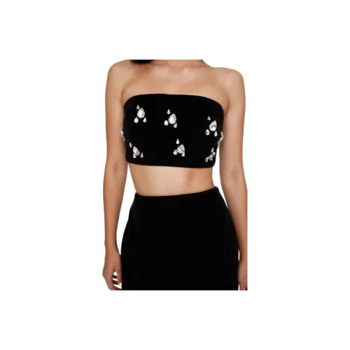 NASTY GAL Бархат Cluster Украшение Бандо Топ Без бретелей Топ Женские