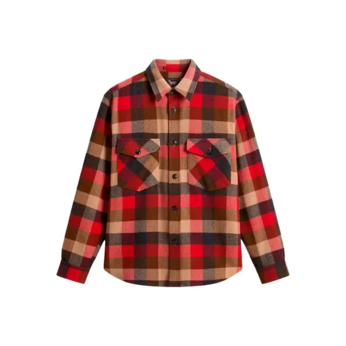 WOOLRICH Мужские рубашки красного и серого цвета
