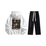 Set (White Fleece-Lined + Black Jeans)  
Комплект (Белый с флисовой подкладкой + Черные джинсы)