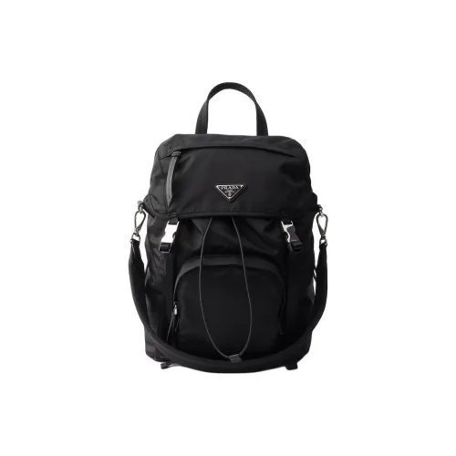 PRADA Nylon Backpack Unisex Black