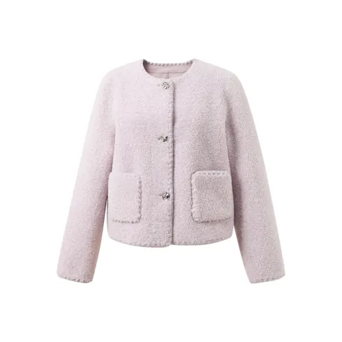 3COLOUR Серый Фиолетовый Женский Мех