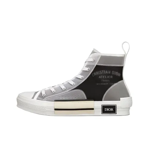 DIOR B23 Высокие Топы Стильные Скейтбординг Мужские Черные Серые