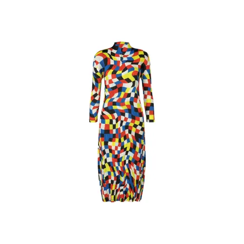 PLEATS PLEASE ISSEY MIYAKE FW25 Длинное Платье с Длинными Рукавами Женское
