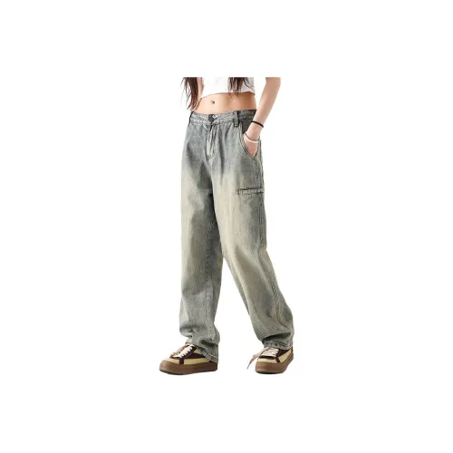 CAT'S PAW Желтый Грязь Унисекс Джинсы