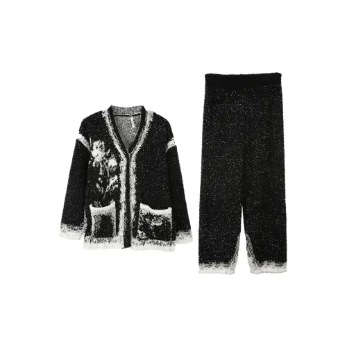 Aannsfam Основной черный женский пижамный комплект